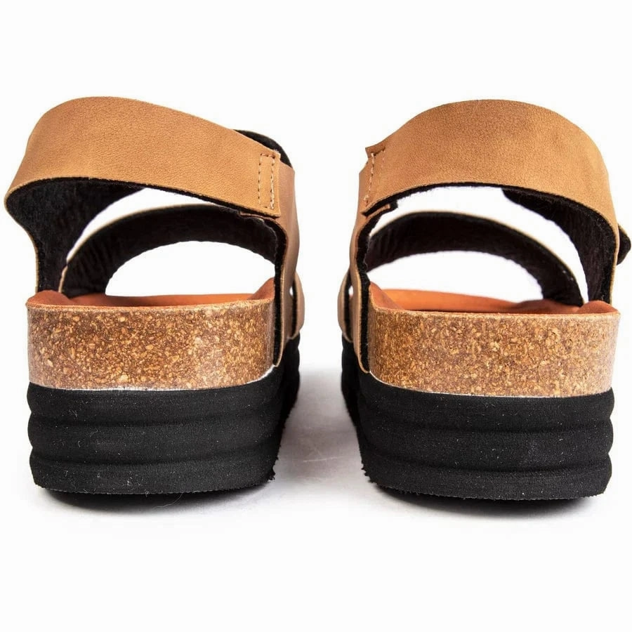 Clove Women's Vegan Flatform Sandals | Caramel