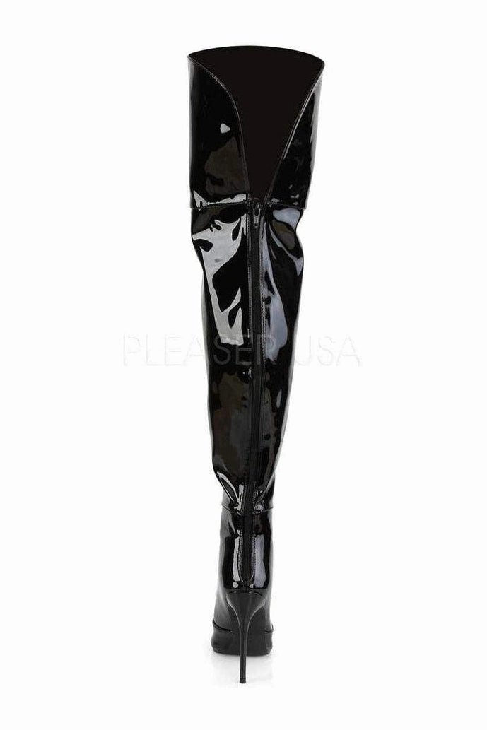 COURTLY-3012 Thigh Boot | Black Patent