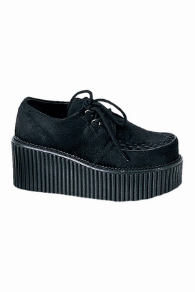 CREEPER-202 Creepers | Black Faux Leather