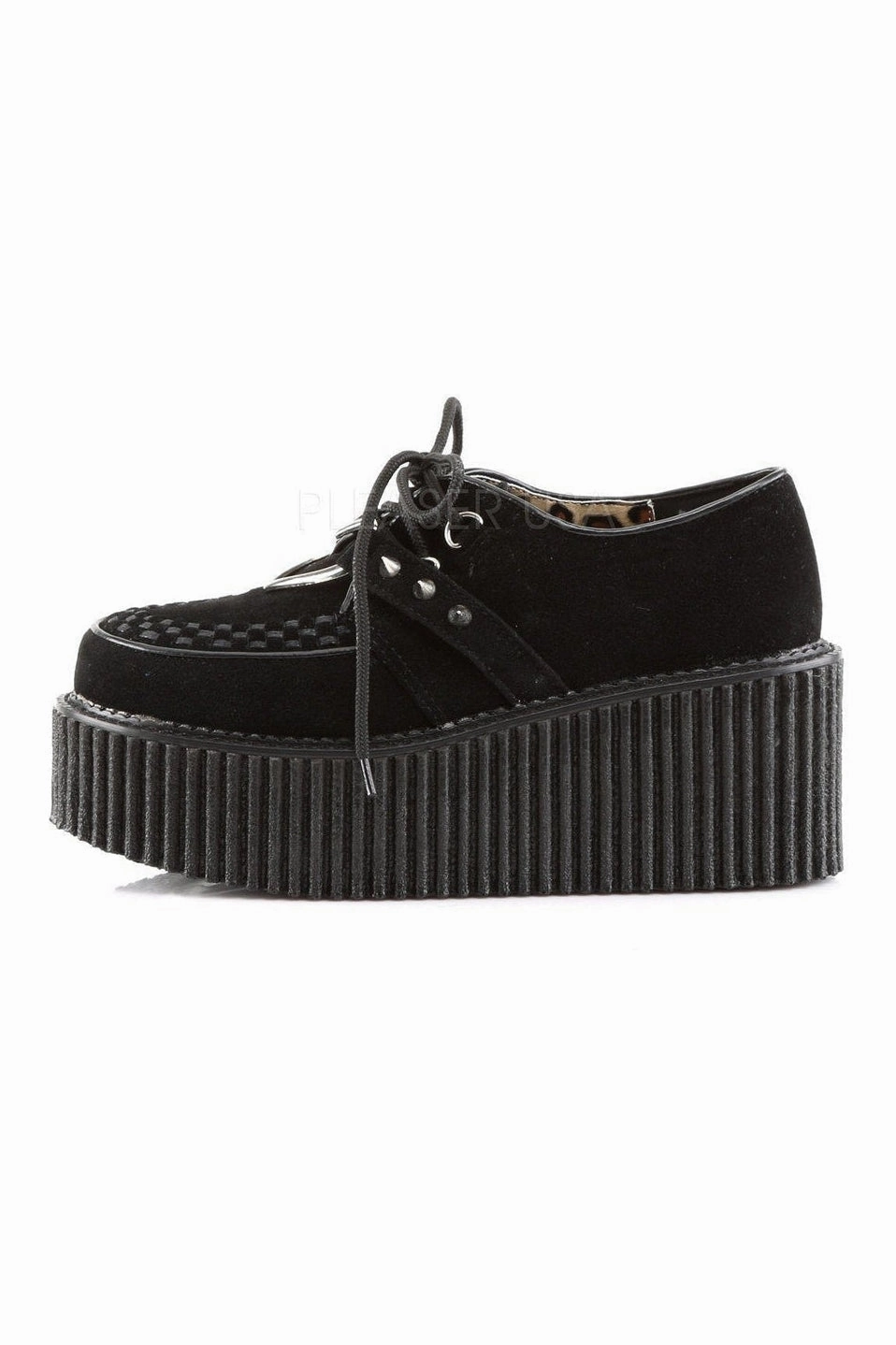 CREEPER-206 Demonia Shoe | Black Fabric