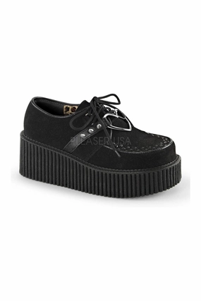 CREEPER-206 Demonia Shoe | Black Fabric