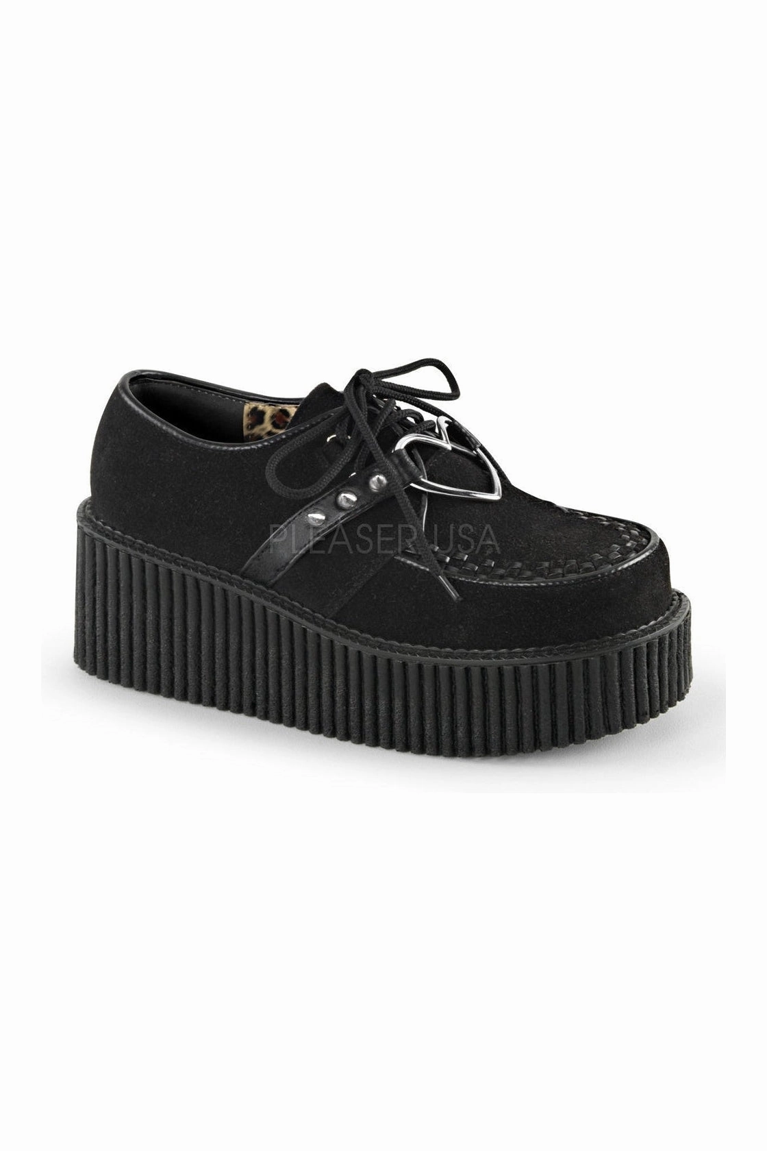 CREEPER-206 Demonia Shoe | Black Fabric