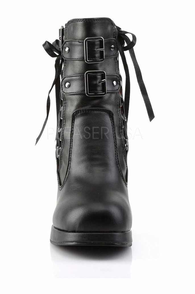CRYPTO-51 Ankle Boot | Black Faux Leather