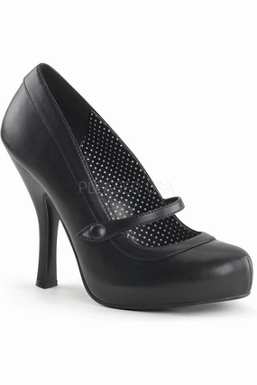 CUTIEPIE-02 Pump  | Black Faux Leather