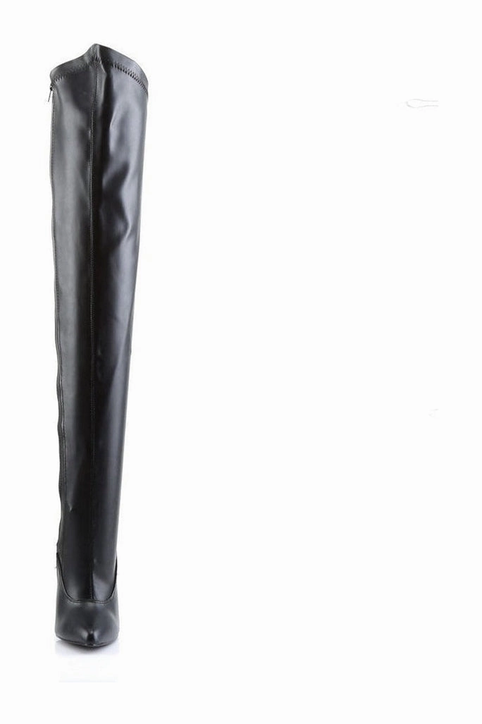 DAGGER-3060 Stiletto Boot | Black Faux Leather