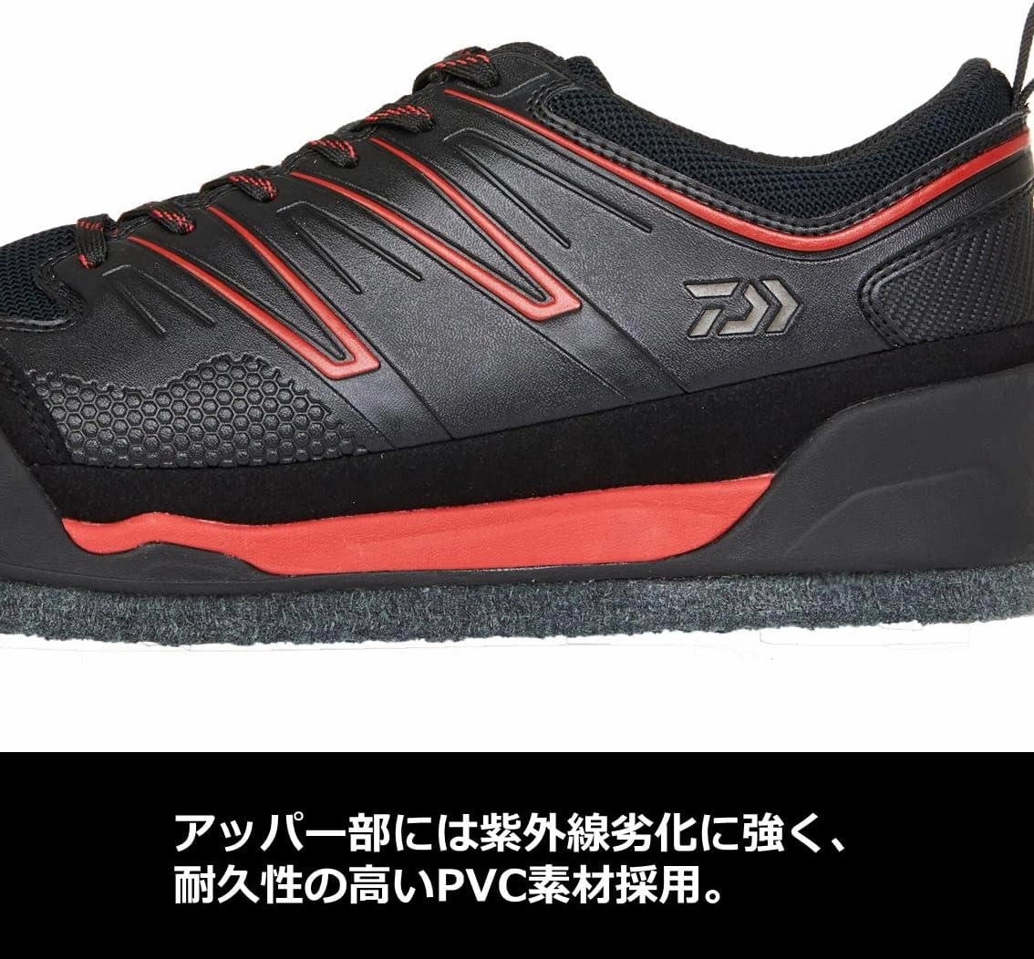 Daiwa Shoes DS-2603 (Spike Felt Sole), Black/Red/Green Camo, US Men's 7.5-11.5 (25.0-29.0 cm)
