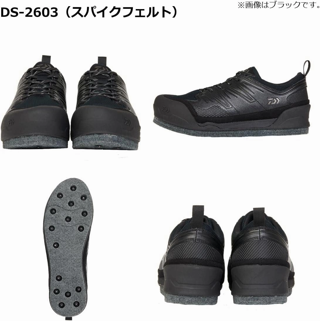 Daiwa Shoes DS-2603 (Spike Felt Sole), Black/Red/Green Camo, US Men's 7.5-11.5 (25.0-29.0 cm)
