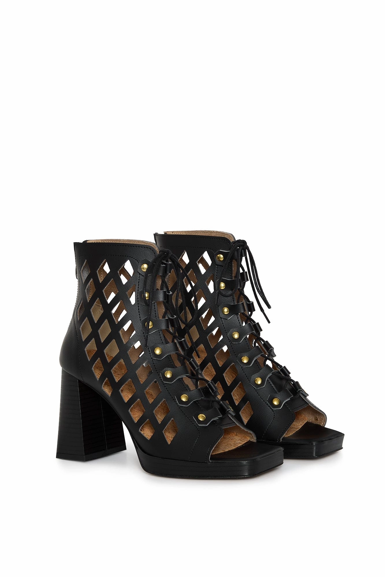 Dance Your Way Vegan Wheat & Corn Leather Block Heels | Black