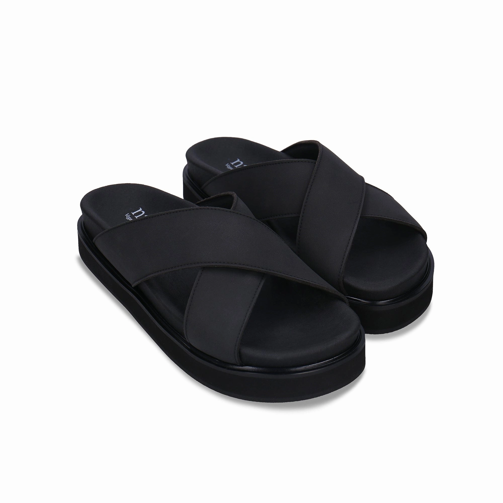 Davu Unisex Vegan Microfibre Cross Platform Sandals | Black