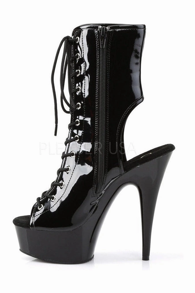 DELIGHT-1016 Platform Boot  | Black Patent