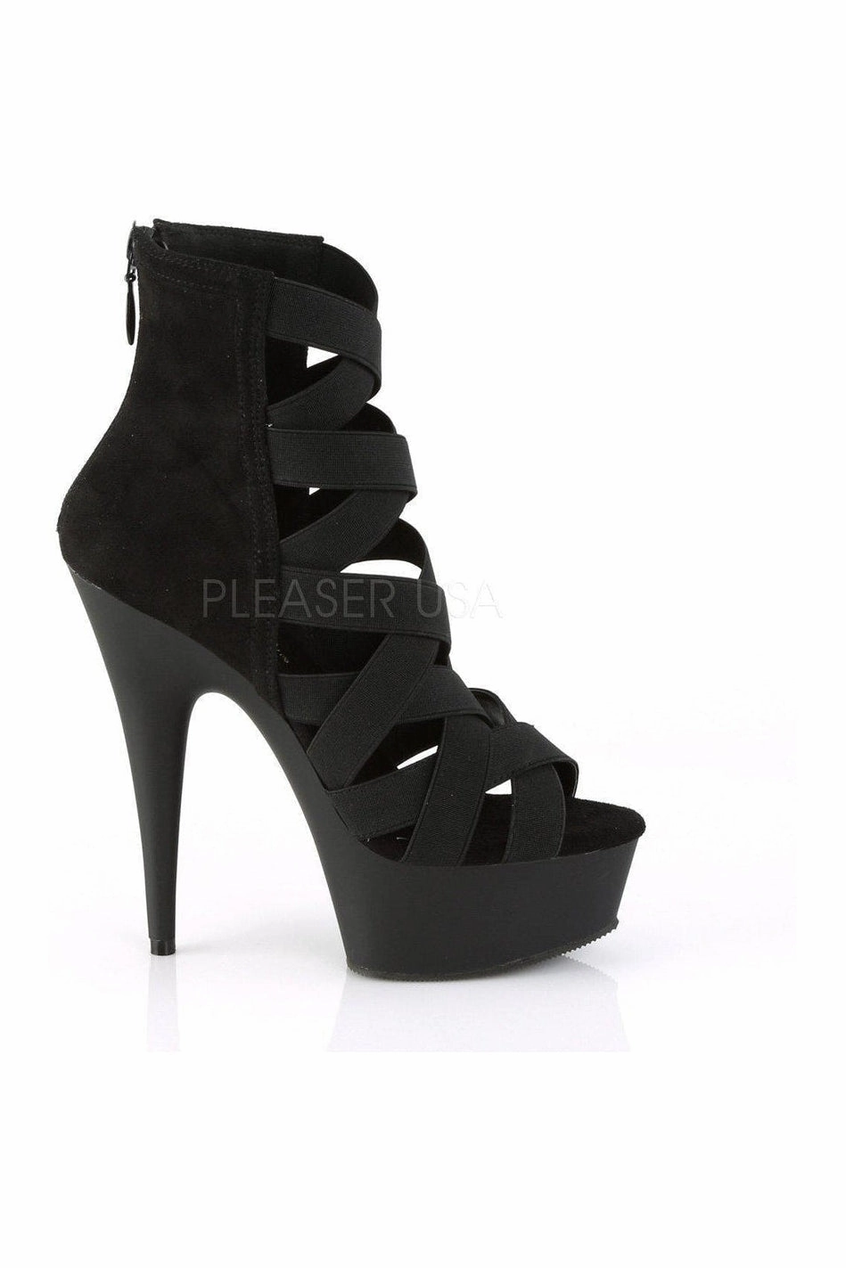 DELIGHT-600-24 Platform Sandal  | Black Elastic