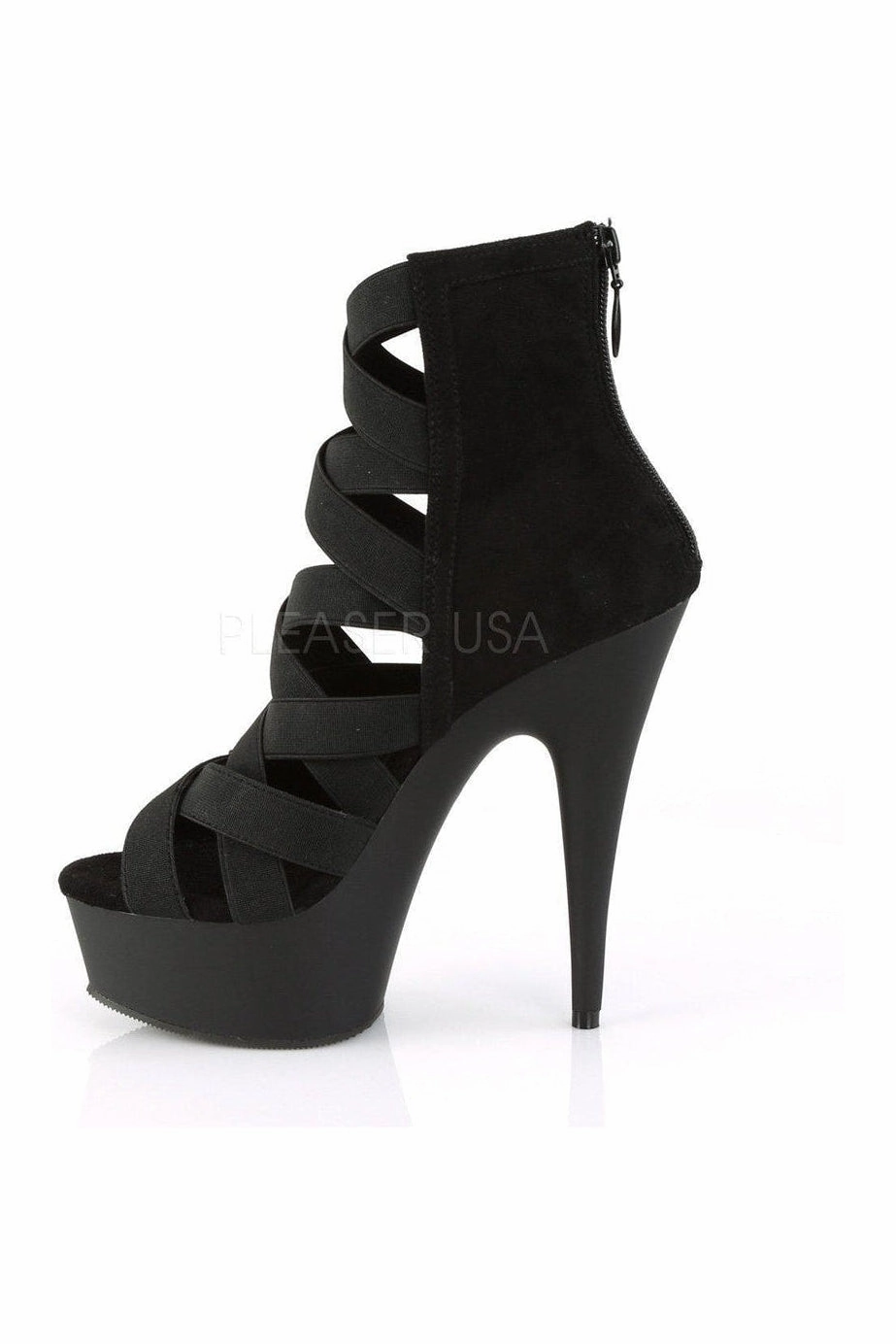 DELIGHT-600-24 Platform Sandal  | Black Elastic