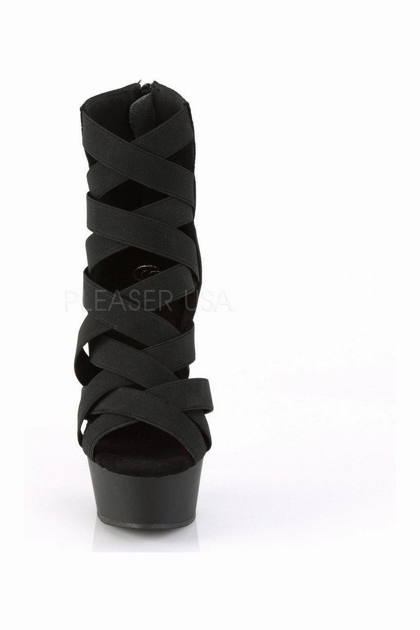 DELIGHT-600-24 Platform Sandal  | Black Elastic