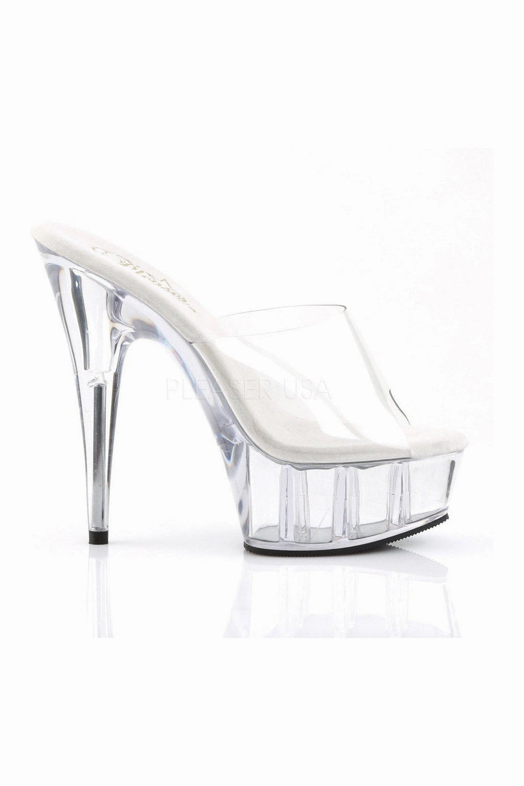 DELIGHT-601 Platform Slide  | Clear Vinyl
