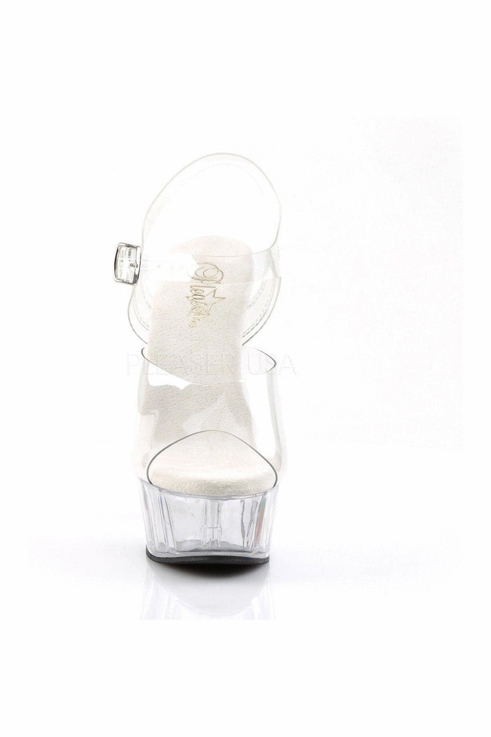 DELIGHT-608 Platform Sandal  | Clear Vinyl