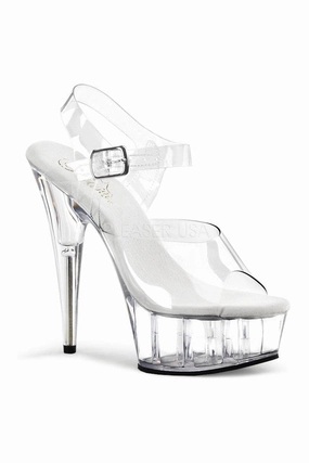 DELIGHT-608 Platform Sandal  | Clear Vinyl