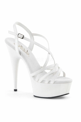 DELIGHT-613 Platform Sandal  | White Patent