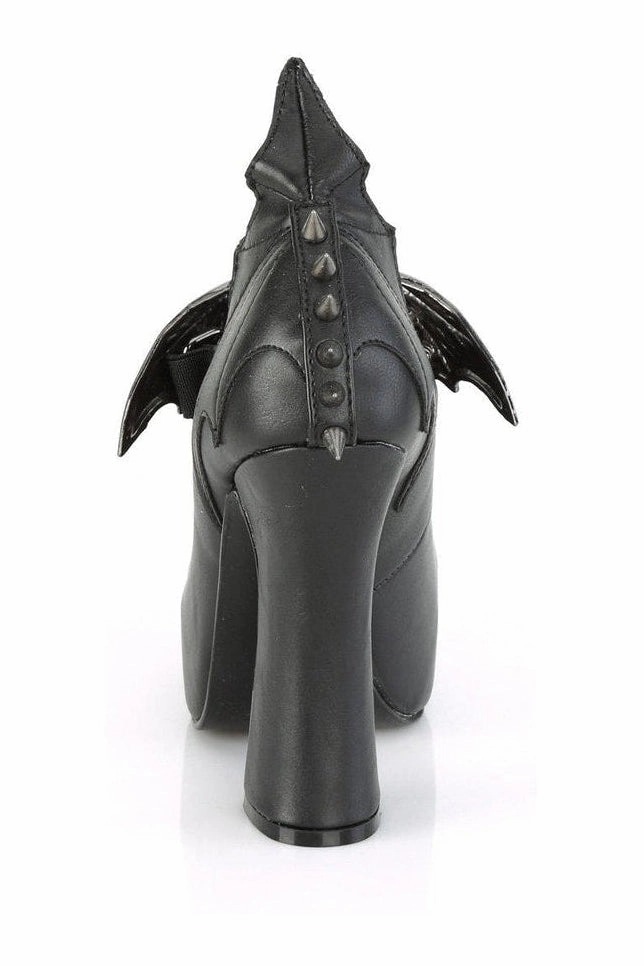 DEMON-18 Mary Jane | Black Faux Leather