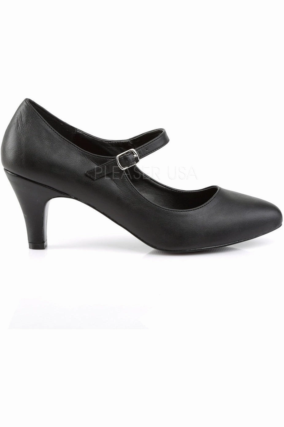 DIVINE-440 Pump  | Black Faux Leather