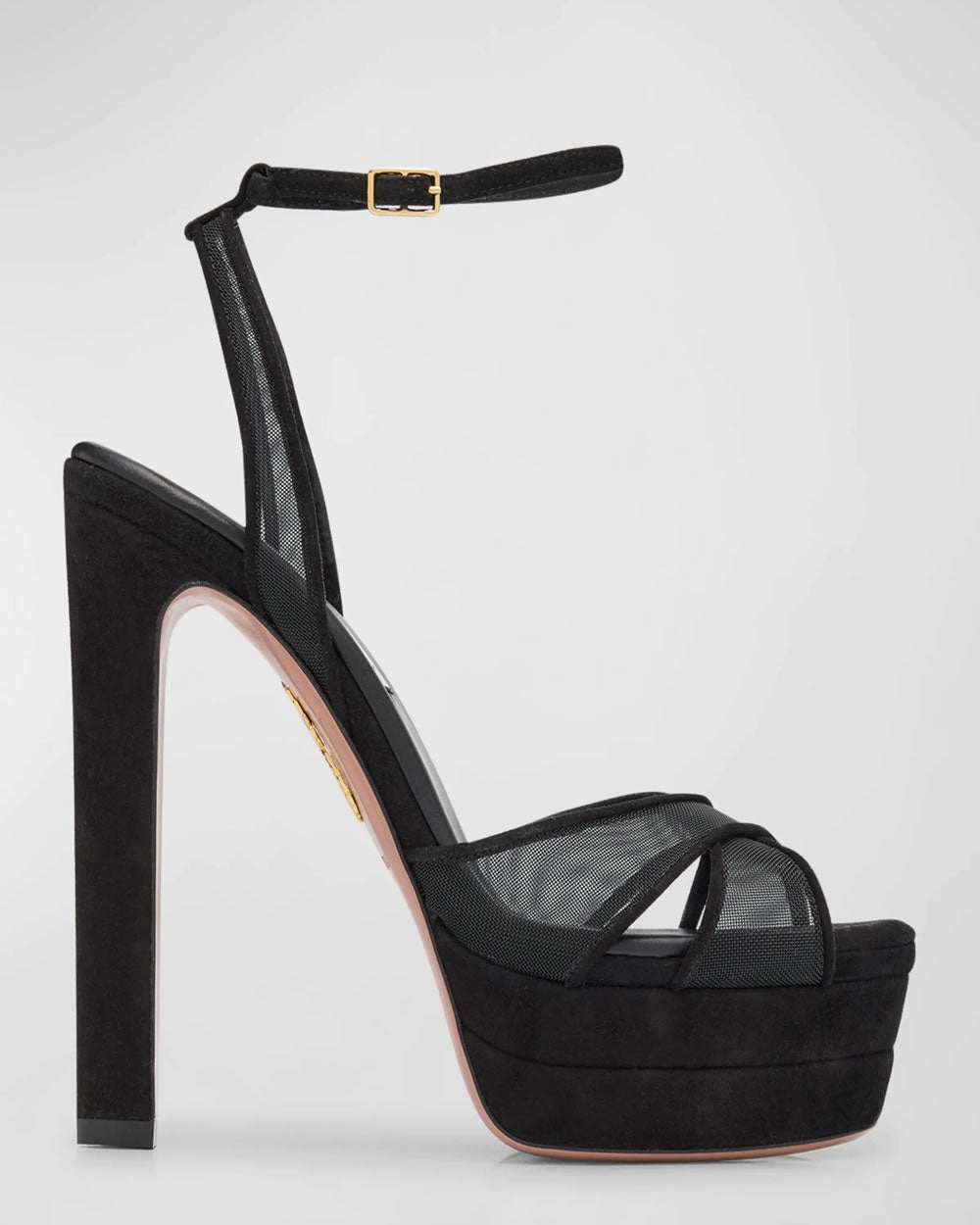 Divine Mesh Platform Sandal in Black