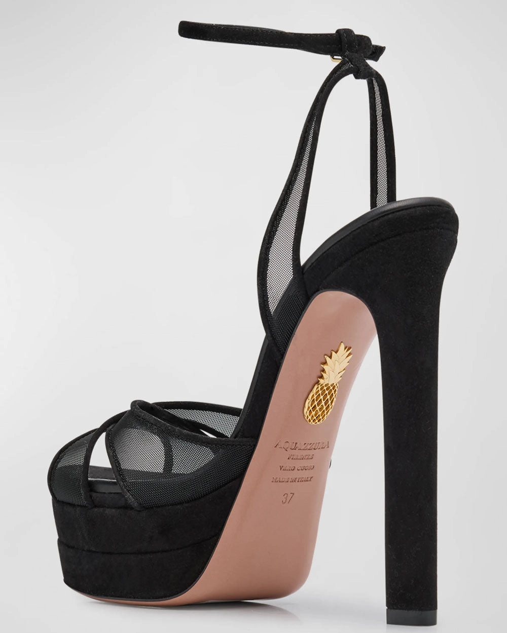 Divine Mesh Platform Sandal in Black