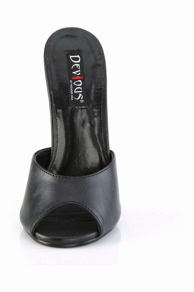 DOMINA-101 Slide | Black Faux Leather