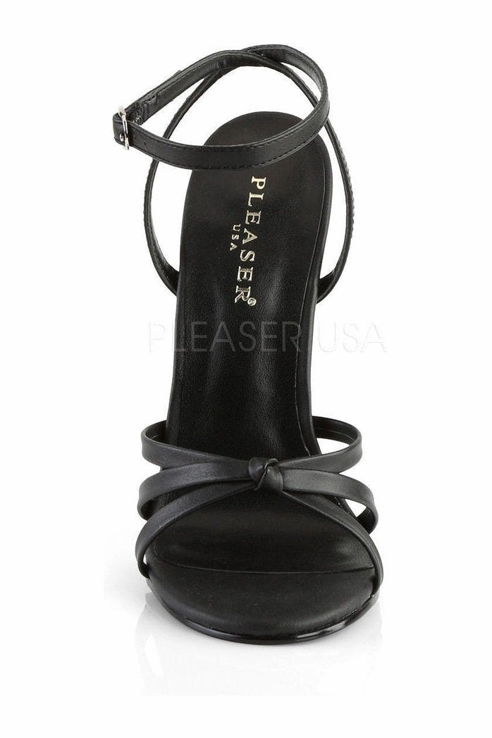 DOMINA-108 Sandal  | Black Faux Leather