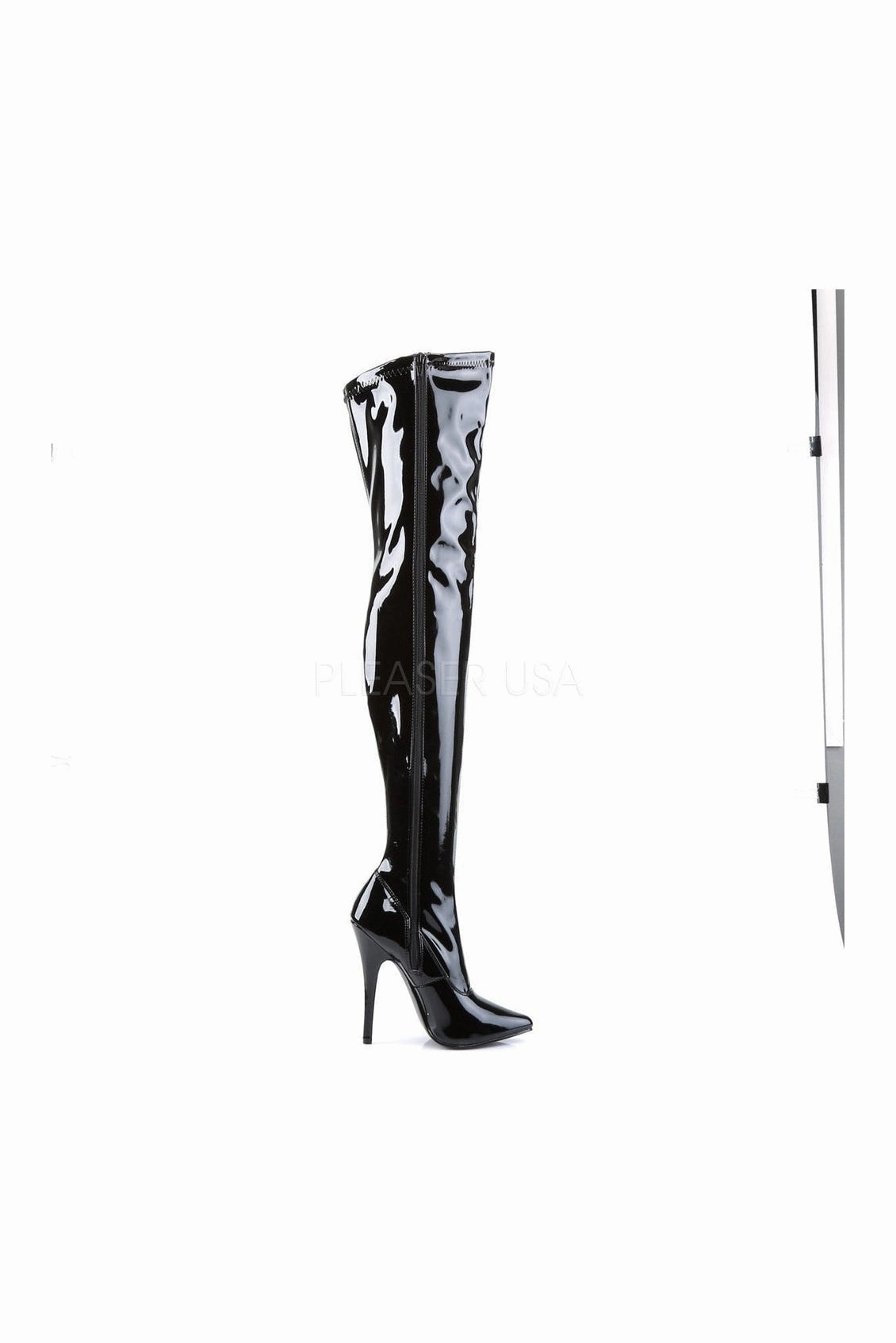 DOMINA-3000 Thigh Boot | Black Patent