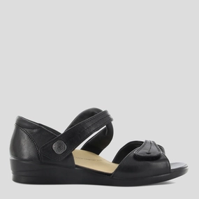 DOXIE W - BLACK LEATHER SANDALS