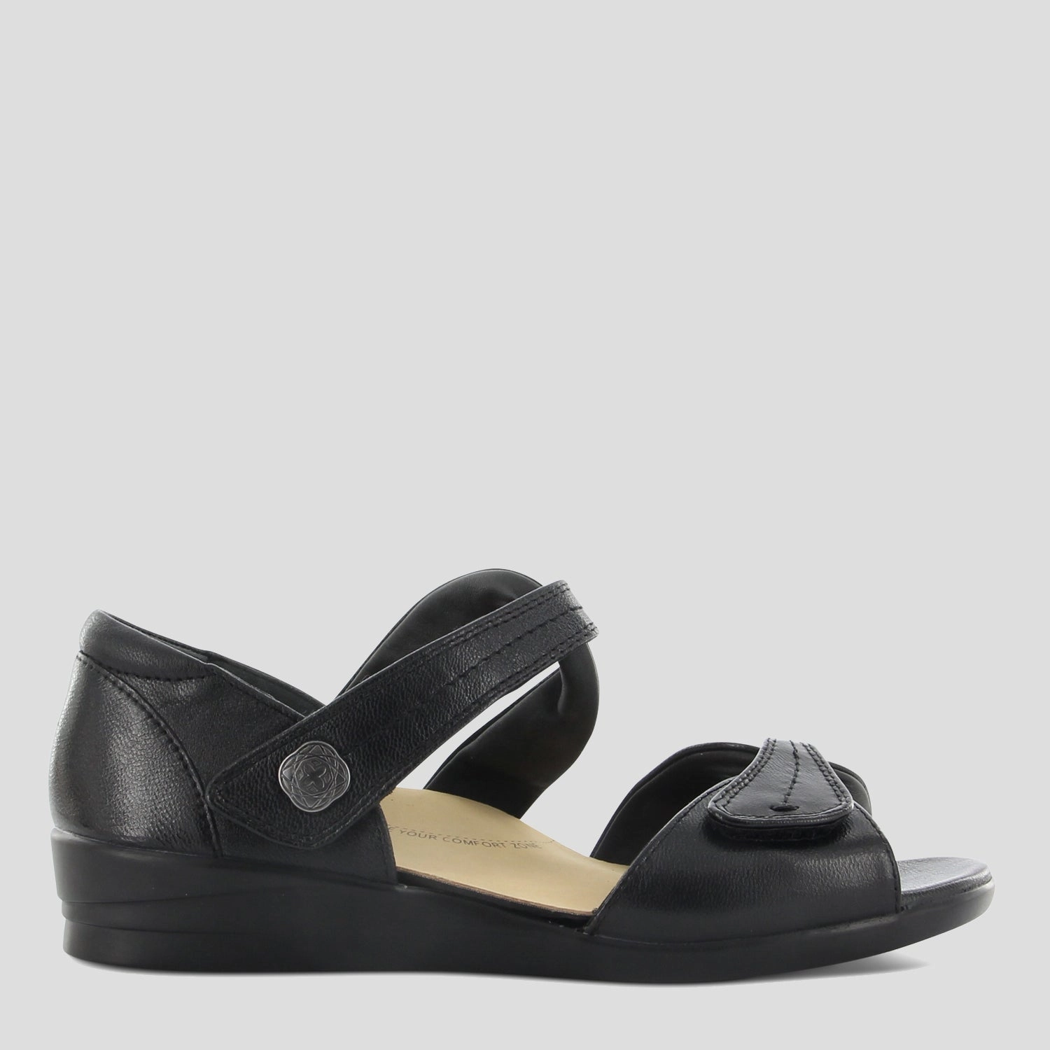 DOXIE W - BLACK LEATHER SANDALS