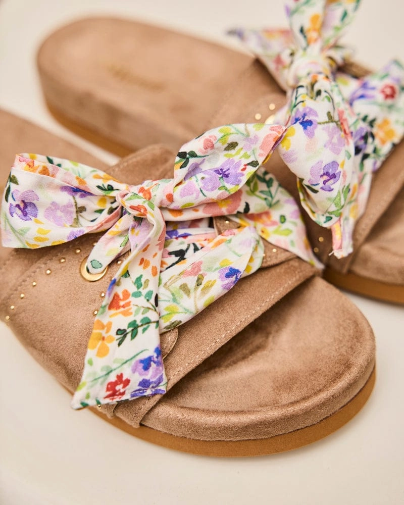 Dune Vegan Suede Slide Sandals | Sable