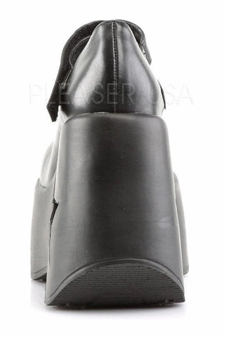 DYNAMITE-03 Demonia Wedge | Black Faux Leather