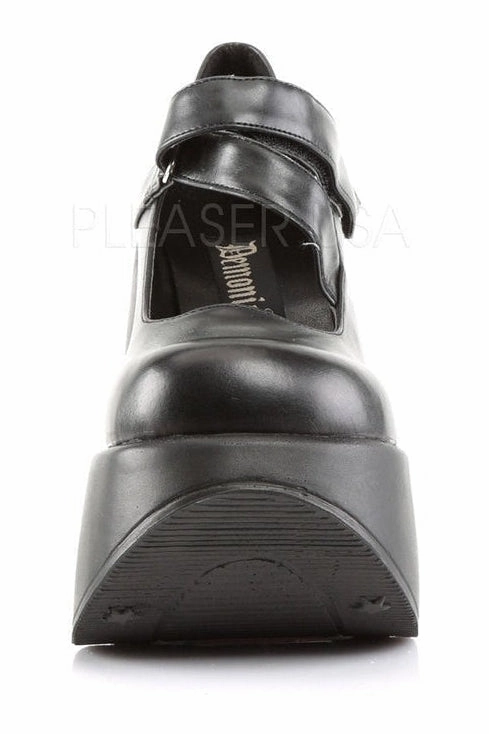 DYNAMITE-03 Demonia Wedge | Black Faux Leather