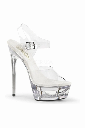 ECLIPSE-608 Platform Sandal  | Clear Vinyl
