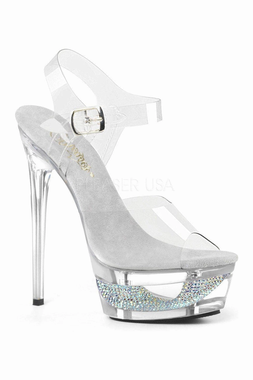 ECLIPSE-608DM Platform Sandal  | Clear Vinyl