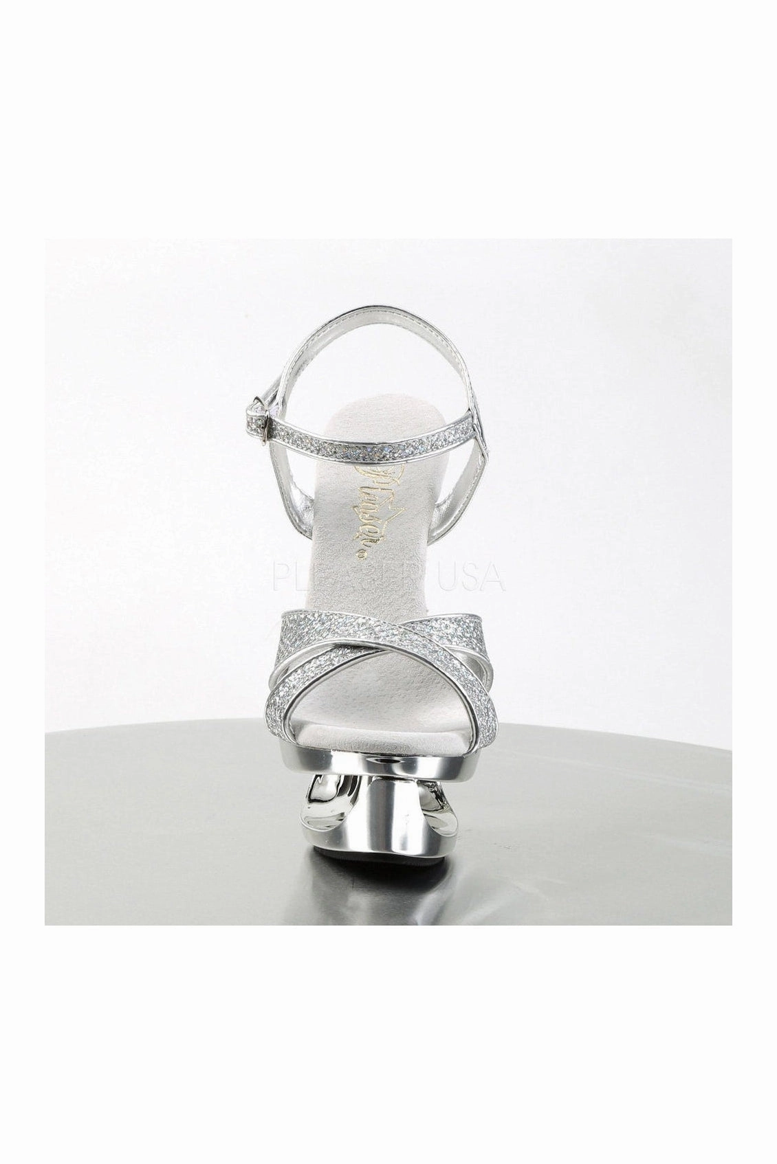 ECLIPSE-619G Platform Sandal  | Silver Glitter