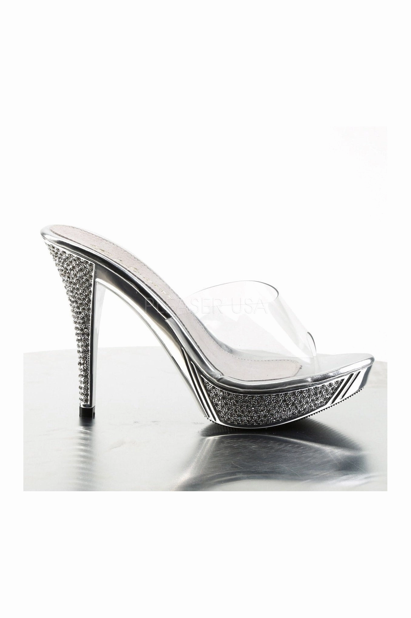 ELEGANT-401 Platform Slide | Clear Vinyl