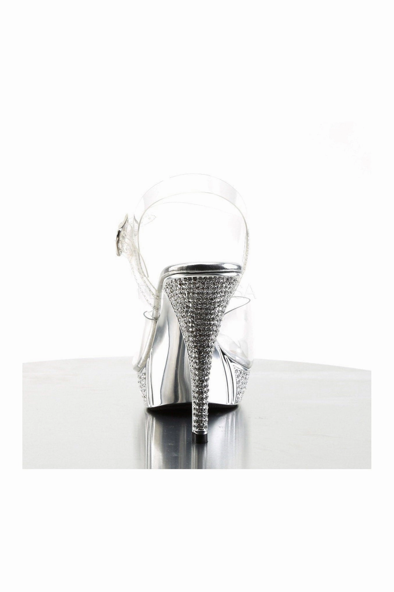 ELEGANT-408 Sandal | Clear Vinyl