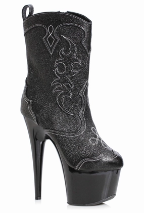 Ellie 709-CODY-G 7" Glitter Cowgirl Ankle Boot