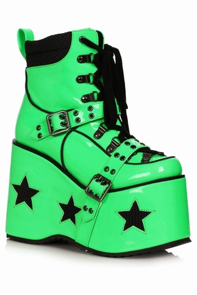 Ellie Shoes 500-SPACED Heel Platform Bootie with Star & Buckle Dcor