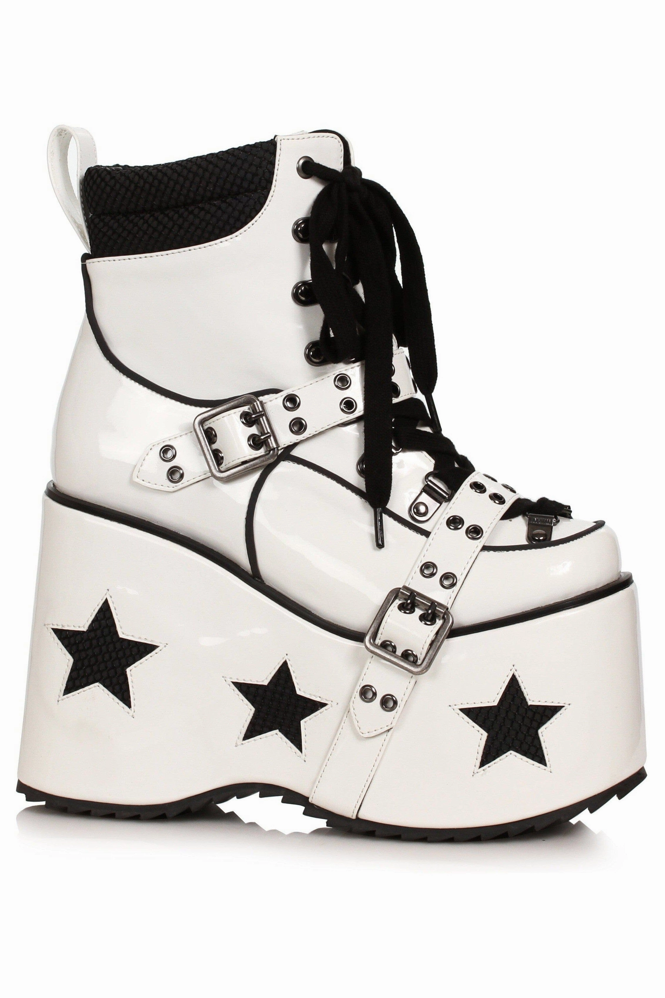 Ellie Shoes 500-SPACED Heel Platform Bootie with Star & Buckle Dcor