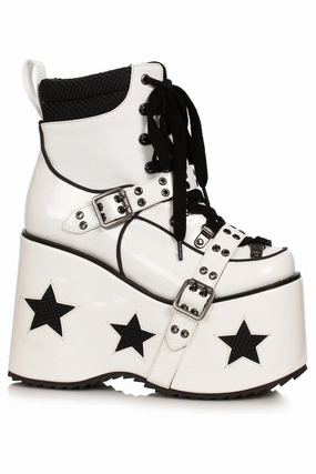 Ellie Shoes 500-SPACED Heel Platform Bootie with Star & Buckle Dcor