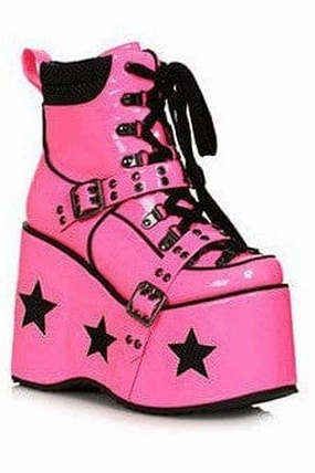 Ellie Shoes 500-SPACED Heel Platform Bootie with Star & Buckle Dcor