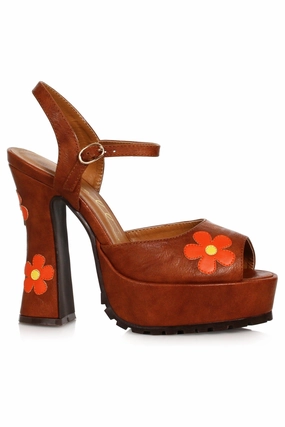 Ellie Shoes 557-DAISY Heel Womens Open Toe Sandal with Flower