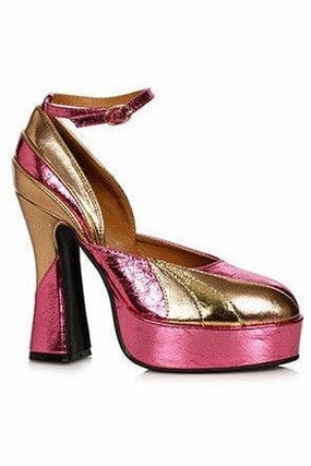 Ellie Shoes 557-DANCE Heel Womens 70s Shoe with Ankle Strap