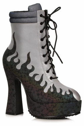 Ellie Shoes 557-FIRE Heel Womens Ankle Boot with Flame