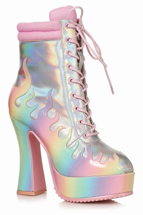 Ellie Shoes 557-FIRE Heel Womens Ankle Boot with Flame