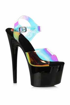 Ellie Shoes 709-TARYN Heel Platform Sandal with Rainbow Tinted Upper