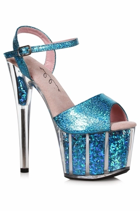 Ellie Shoes 709-ZENYA Glitter Flakes In Platform