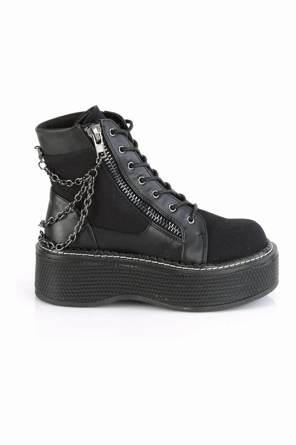 EMILY-114 Ankle Boot | Black Faux Leather